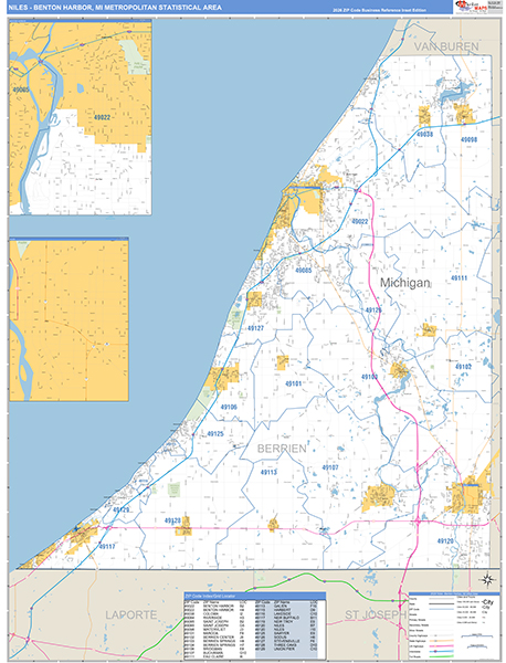 Niles-Benton Harbor Metro Area Wall Map